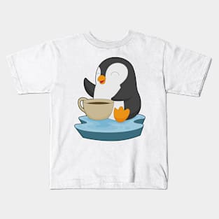 Penguin Coffee Cup Kids T-Shirt